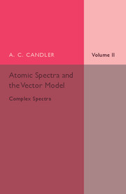 Couverture de l’ouvrage Atomic Spectra and the Vector Model: Volume 2, Complex Spectra