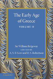 Couverture de l’ouvrage The Early Age of Greece: Volume 2