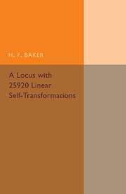 Cover of the book A Locus with 25920 Linear Self-Transformations