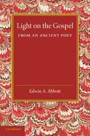 Couverture de l’ouvrage Light on the Gospel from an Ancient Poet