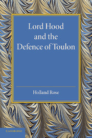 Couverture de l’ouvrage Lord Hood and the Defence of Toulon