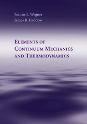 Couverture de l’ouvrage Elements of Continuum Mechanics and Thermodynamics
