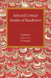Couverture de l’ouvrage Selected Critical Studies of Baudelaire
