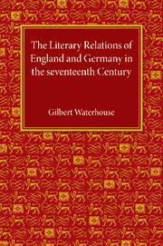 Couverture de l’ouvrage The Literary Relations of England and Germany