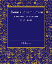 Couverture de l’ouvrage Thomas Edward Brown