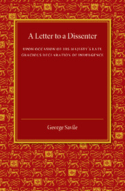 Couverture de l’ouvrage A Letter to a Dissenter