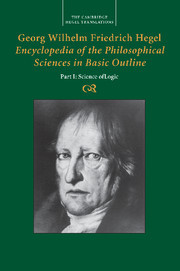 Couverture de l’ouvrage Georg Wilhelm Friedrich Hegel: Encyclopedia of the Philosophical Sciences in Basic Outline, Part 1, Science of Logic