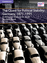 Couverture de l’ouvrage A/AS Level History for AQA The Quest for Political Stability: Germany, 1871–1991 Student Book