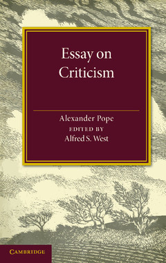 Couverture de l’ouvrage Essay on Criticism