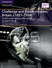 Couverture de l’ouvrage A/AS Level History for AQA Challenge and Transformation: Britain, c1851–1964 Student Book