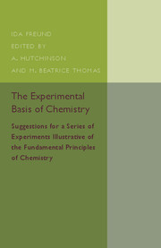Couverture de l’ouvrage The Experimental Basis of Chemistry