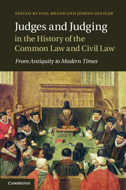 Cover of the book Judges and Judging in the History of the Common Law and Civil Law