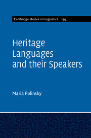 Couverture de l’ouvrage Heritage Languages and their Speakers