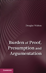 Couverture de l’ouvrage Burden of Proof, Presumption and Argumentation
