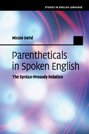Couverture de l’ouvrage Parentheticals in Spoken English