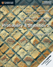 Couverture de l’ouvrage Cambridge International AS & A Level Mathematics: Probability & Statistics 2 Coursebook