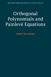 Couverture de l’ouvrage Orthogonal Polynomials and Painlevé Equations