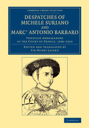 Couverture de l’ouvrage Despatches of Michele Suriano and Marc' Antonio Barbaro