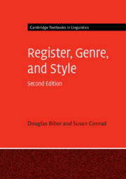 Couverture de l’ouvrage Register, Genre, and Style