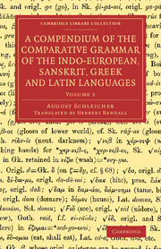 Couverture de l’ouvrage A Compendium of the Comparative Grammar of the Indo-European, Sanskrit, Greek and Latin Languages