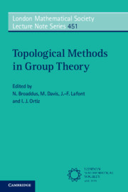 Couverture de l’ouvrage Topological Methods in Group Theory
