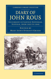 Couverture de l’ouvrage Diary of John Rous