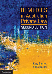 Couverture de l’ouvrage Remedies in Australian Private Law