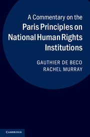 Couverture de l’ouvrage A Commentary on the Paris Principles on National Human Rights Institutions