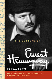 Couverture de l’ouvrage The Letters of Ernest Hemingway: Volume 3, 1926–1929