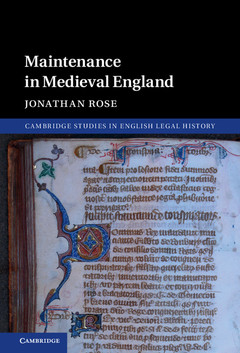 Couverture de l’ouvrage Maintenance in Medieval England