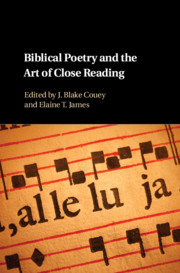 Cover of the book Biblical Poetry and the Art of Close Reading