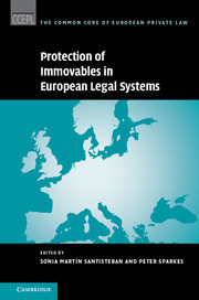 Cover of the book Protection of Immovables in European Legal Systems