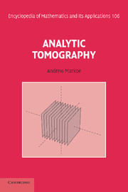 Couverture de l’ouvrage Analytic Tomography