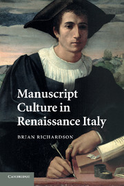 Couverture de l’ouvrage Manuscript Culture in Renaissance Italy