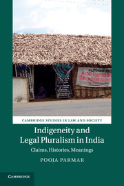 Couverture de l’ouvrage Indigeneity and Legal Pluralism in India