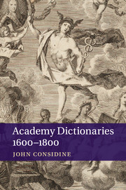 Couverture de l’ouvrage Academy Dictionaries 1600–1800