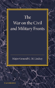 Couverture de l’ouvrage The War on the Civil and Military Fronts