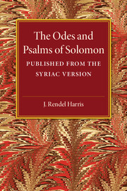 Couverture de l’ouvrage The Odes and Psalms of Solomon
