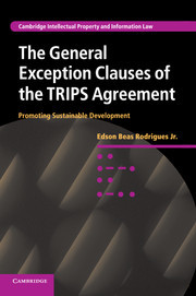 Couverture de l’ouvrage The General Exception Clauses of the TRIPS Agreement