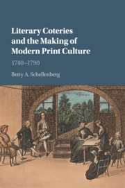 Couverture de l’ouvrage Literary Coteries and the Making of Modern Print Culture