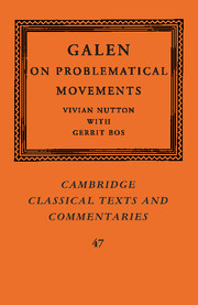 Couverture de l’ouvrage Galen: On Problematical Movements