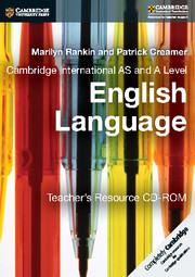 Couverture de l’ouvrage Cambridge International AS and A Level English Language Teacher's Resource CD-ROM