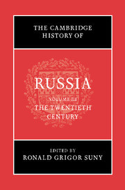 Couverture de l’ouvrage The Cambridge History of Russia: Volume 3, The Twentieth Century
