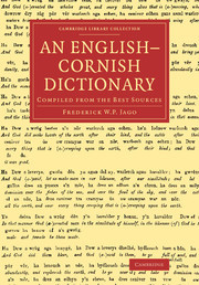 Couverture de l’ouvrage An English–Cornish Dictionary