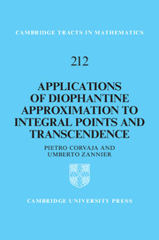Couverture de l’ouvrage Applications of Diophantine Approximation to Integral Points and Transcendence