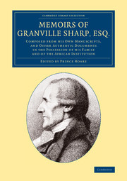 Couverture de l’ouvrage Memoirs of Granville Sharp, Esq.