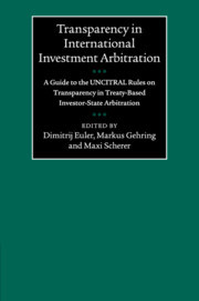 Couverture de l’ouvrage Transparency in International Investment Arbitration