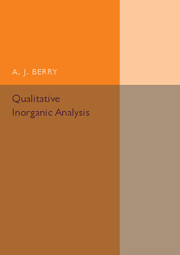 Cover of the book Qualitative Inorganic Analysis