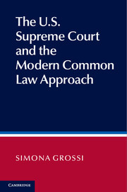 Couverture de l’ouvrage The US Supreme Court and the Modern Common Law Approach