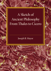 Couverture de l’ouvrage A Sketch of Ancient Philosophy